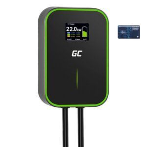 Green Cell Wallbox 22kw Rfid With Type 2 Socket Gc Powerbox Charger For Charging Electric Cars And Plug In Hybrids